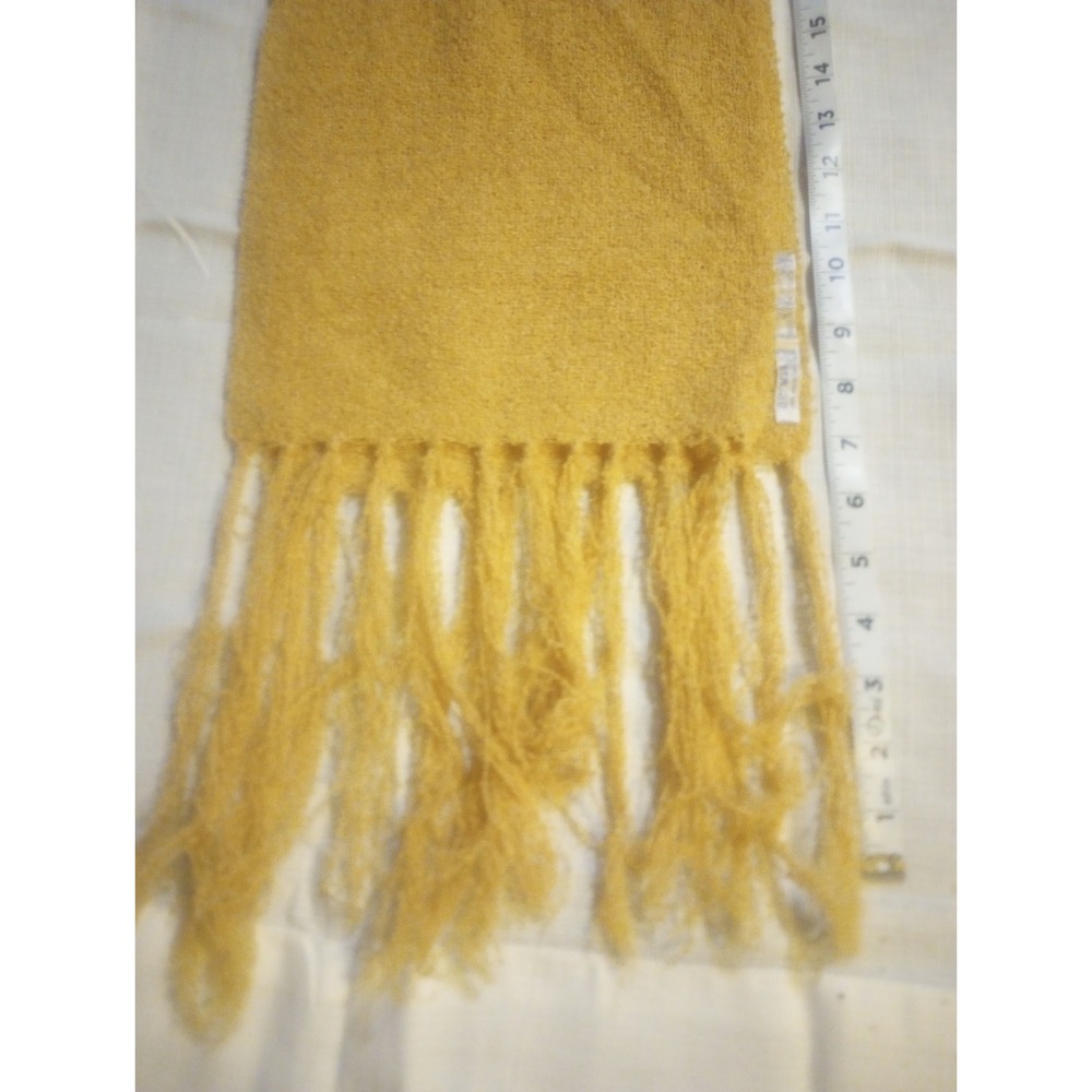 France Acrylic Blend‎ Rectangle Scarf With Fringe Sand Brown Extra Long - Picture 2 of 6